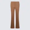 Chloé Asymmetrical Wool Pants In Coconut Brown