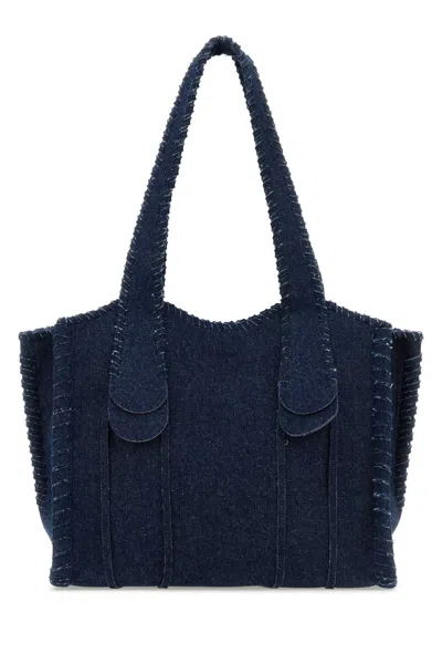Chloé Dark Blue Denim Medium Mony Shopping Bag