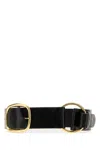 Chloé Leather Belt Adjustable Length Double Buckle In Black