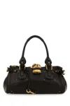 Chloé Dark Brown Leather Paddington Shoulder Bag In Black