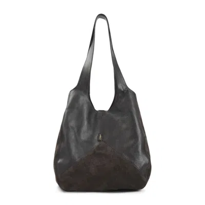 Chloé Dark Brown Logo Hobo
