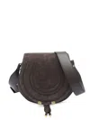 Chloé Saddle Shape Shoulder Bag With Suede Finish In Brown