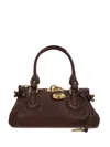 Chloé Paddington Brown Shoulder Bag With Oversized Padlock And C-shaped Buckles In Grainy Leather Woman In Brown