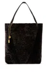 Chloé Chloe Women Dark Brown Shearling Large Chloã¨ Spin Shopping Bag In Brown