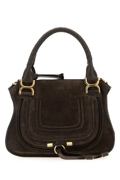 Chloé Dark Brown Suede Small Marcie Handbag