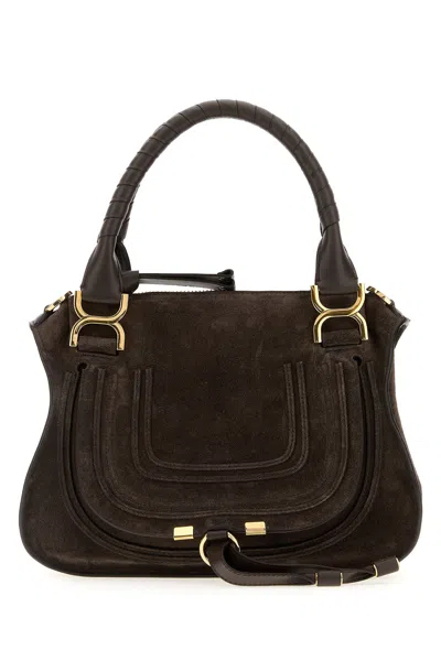 Chloé Dark Brown Suede Small Marcie Handbag