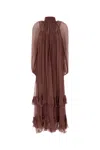 CHLOÉ DARK PINK SILK LONG DRESS