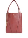 Chloé Spin Tote Bag In Grained Leather In Pink