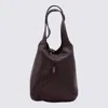 Chloé Dark Purple Leather Balloon Tote In Brown
