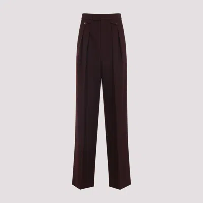 Chloé Dark Purple Wool Pants In Brown