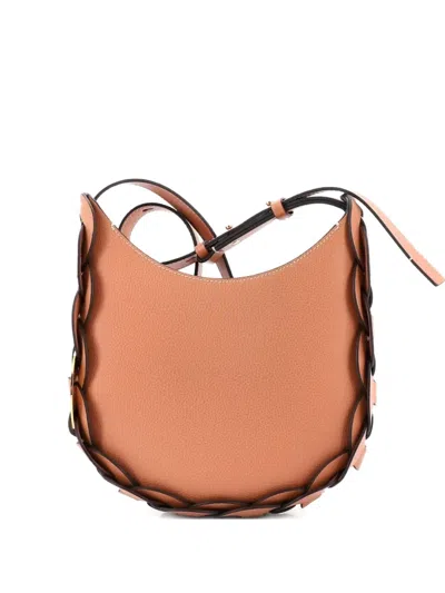 Pre-owned Chloé Darryl Leather Small Hobo Bag In Neutral