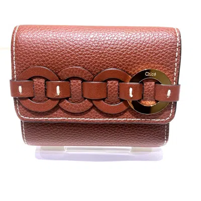 Chloé Chloe Daryl Leather Trifold Wallet In Brown