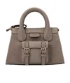Chloé Debossed-logo Crossbody Bag In Gray
