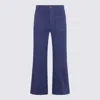 Chloé High Waist Wide Leg Trousers With Belt Loops In Deep Blue