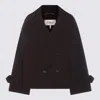 Chloé Women Violet Double-breasted Jacket With Wide Notched Revers And Dropped Shoulders In Wool Ble In Brown
