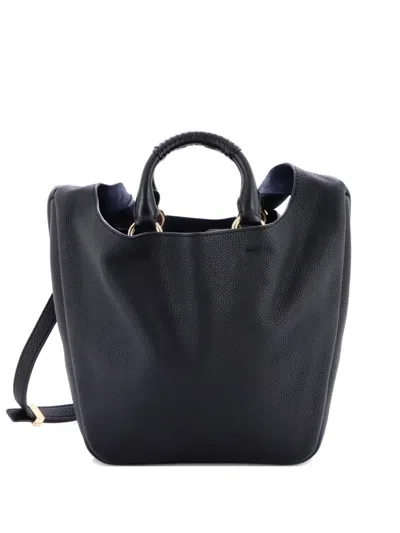 Pre-owned Chloé Deia Leather Small Tote Bag In Black