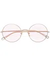 Chloé Gold Tone Demi Convertible Gradient Sunglasses In Gold