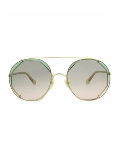 Pre-owned Chloé Demi Sunglasses W/ Tags In Gold