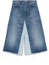 Chloé Patchwork Denim Bermuda Shorts In Blue