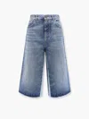 Chloé Denim Bermuda Shorts With Back Logo Patch In Blue