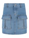 Chloé Denim Cargo Skirt In Blue