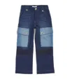 Chloé Patchwork Cargo Jeans In Blue