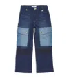 Chloé Patchwork Cargo Jeans In Blue