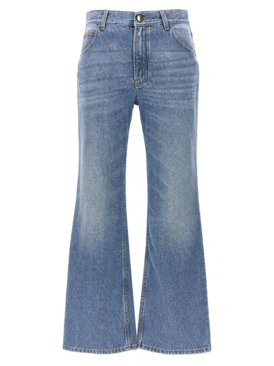 CHLOÉ DENIM CROPPED CUT JEANS