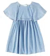 Chloé Kids Denim Dress In Bleach