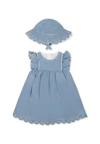 Chloé Denim Dress For Baby Girl With Logo