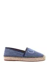 Chloé Denim Espadrillas With Embroidered Logo In Blue