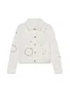 Chloé Eyelet-embellished Denim Shirt Jacket In Ivory
