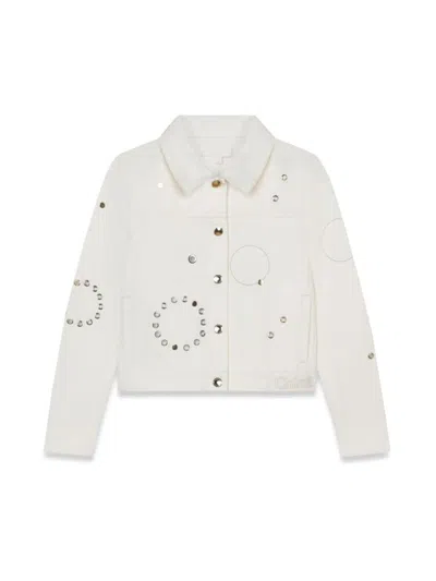 Chloé Kids' Denim Jacket In Ivory