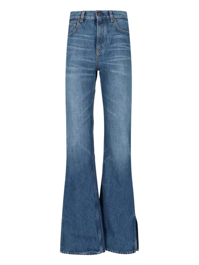 Chloé Denim Jacket With Calf Leather Patch In Blue
