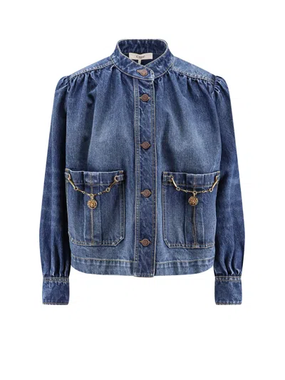 Chloé Denim Jacket With Metal Details In Blue