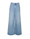 Chloé High-rise Wide-leg Trousers Belt Loops In Blue