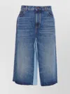 Chloé Denim Jeans With Contrast Stitching And Frayed Hem