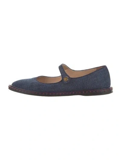Pre-owned Chloé Denim Mary Jane Flats In Blue