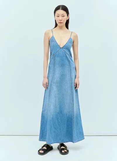Chloé Denim Maxi Dress In Blue