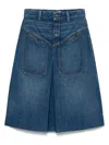 Chloé Denim Midi Skirt In Blue