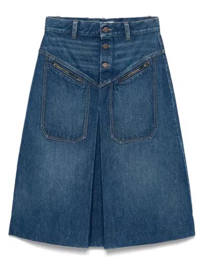 Chloé Denim Midi Skirt
