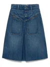 Chloé Denim Knee-length Skirt With Front Box Pleat