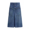 Chloé Knee-length Skirt In Washed Blue Denim Women