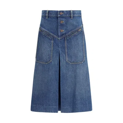 Chloé Denim Midi Skirt