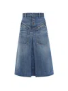 Chloé Denim Midi Skirt In Blue