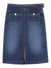 Chloé Denim Midi Skirt In Blue