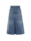 Chloé Denim Midi Skirt In Blue