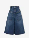 Chloé Knee-length Skirt In Washed Blue Denim Women In Blue