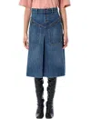Chloé Knee-length Skirt In Washed Blue Denim Women In Blue