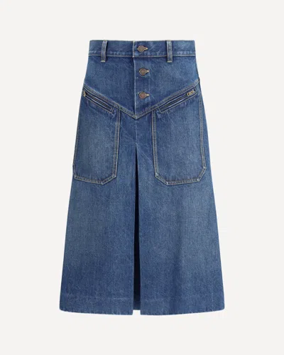 Chloé Women Denim Midi Skirt In Blue